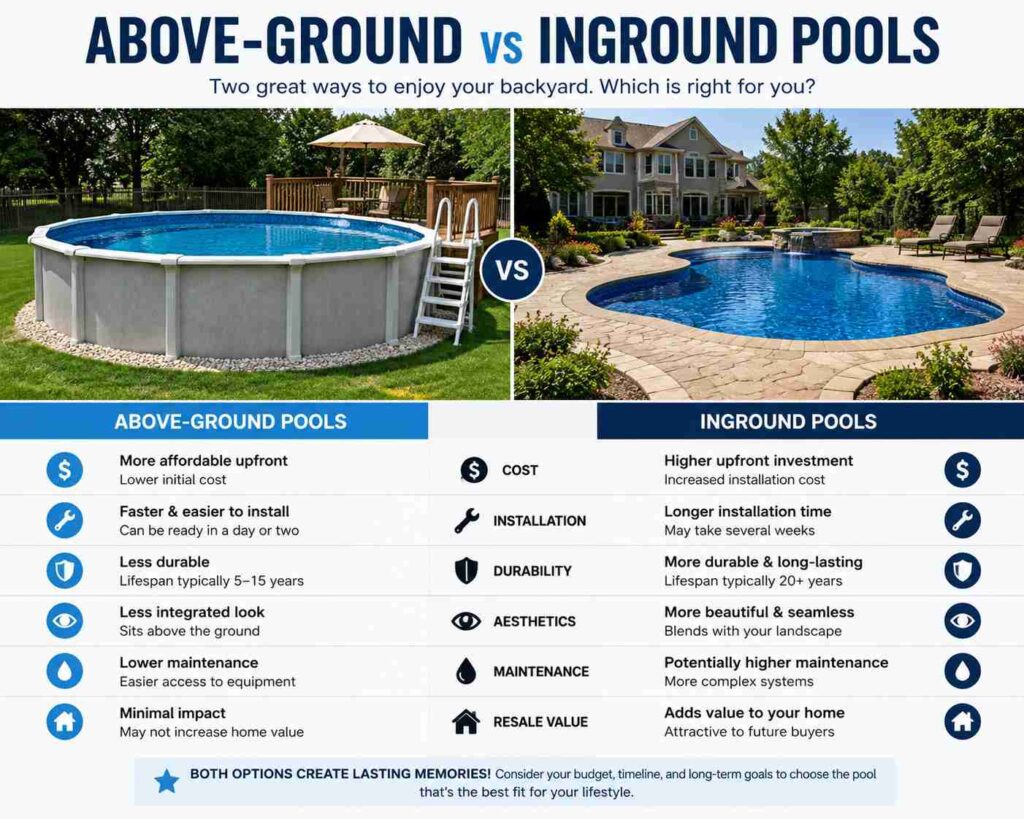 Above-Ground vs Inground Pools